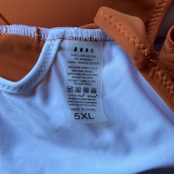 Plus Size Padded High Waist Swimdress - Picture 6 of 7